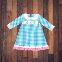 Новинка; платье для маленьких девочек; платье для новорожденных; Пасхальная одежда для малышей; платья для маленьких девочек; сезон зима-осень; цвет синий; детская одежда с длинными рукавами