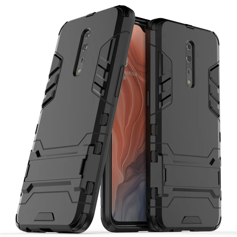 

For OPPO Reno Z Case For OPPO Reno Z Armor Phone Case Silicone +Plastic Hard Back Cover Funda For OPPO Reno Z Capa Bumper Case