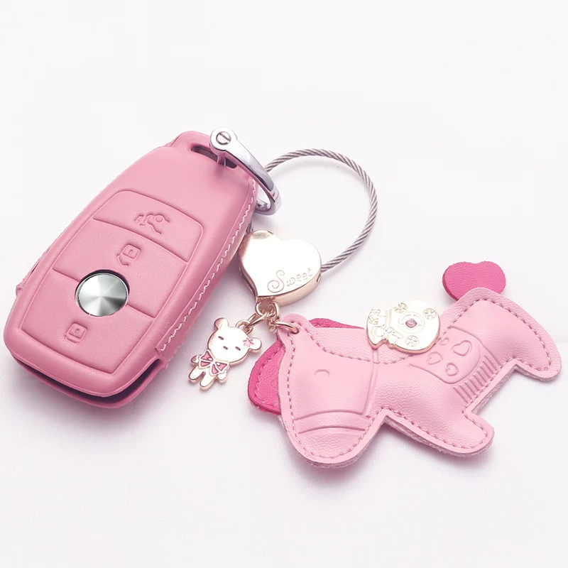 Colorful Genuine Leather Car Key Case For Mercedes benz CLS CLA CLK GLR SLK AMG A B C S E class W203 W210 W211 W213 2017 2018 | Автомобили