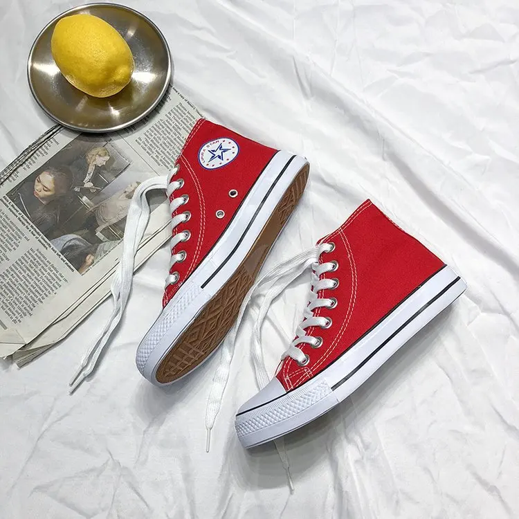 

Hight-top Canvas Shoes Women's Korean-style Versatile Students Ulzzang Fashion INS Shoes Hong Kong Style Shoe 2019 Spring New St