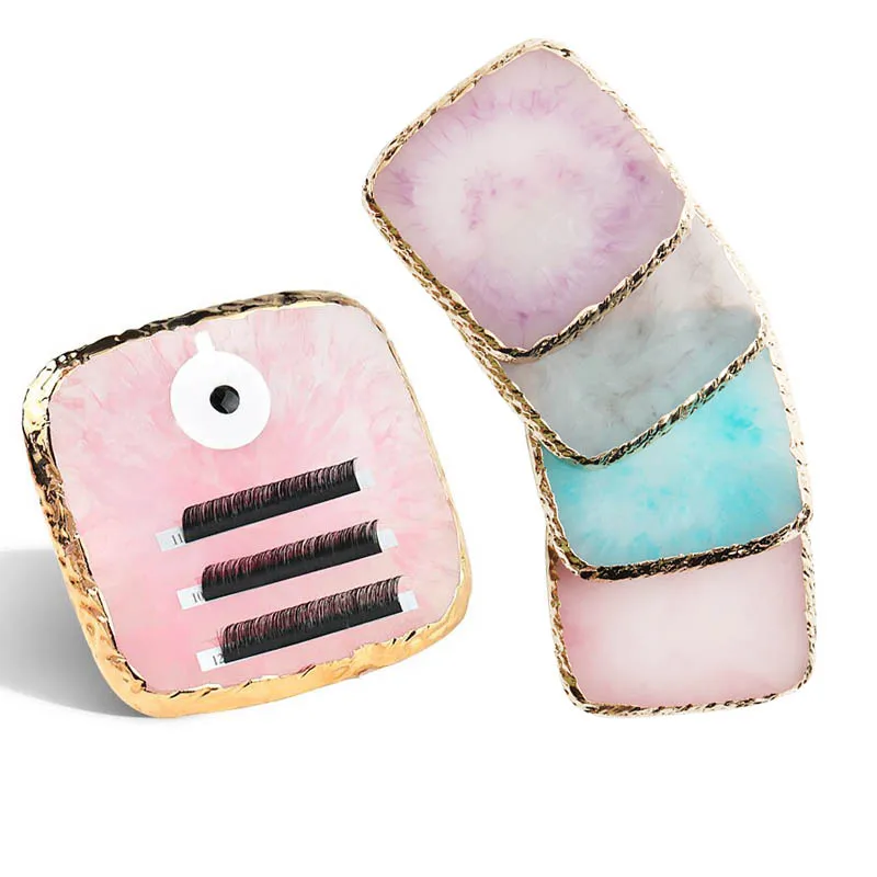

1 Pc False Eyelash Extension Stand Pallet Pad Resin Square Lashes glue Holder For Fake Eyelashes Extension Makeup Tools