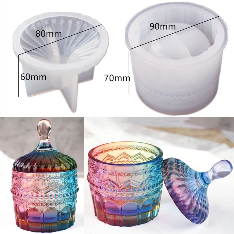 Epoxy Resin Silicone Mold Crystal Homemade Storage Bottle DIY Resin Mold Jewelry Tools Christmas Uv Gift Box Jewelry Moulds