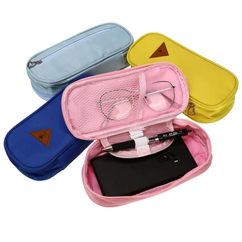 

Multi- function Flip Pencil Pen Bag Zipper Bag Simple Candy Color Large-capacity Pencil Case for School Stationery Supplies Case