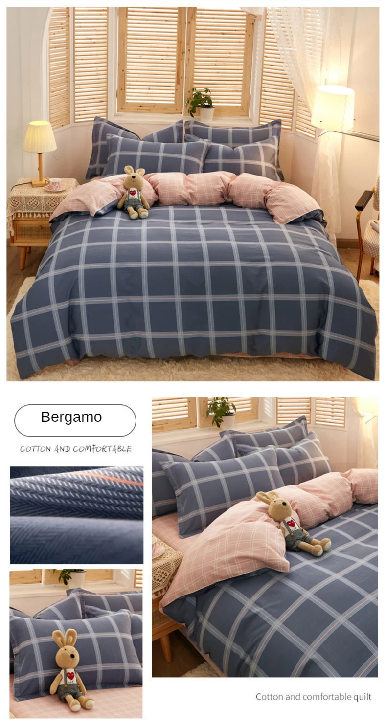 100% cotton four-piece suit, pure cotton four-piece suit, 100% twill linen and duvet cover, double 1.2/1.8/2.0m bedding