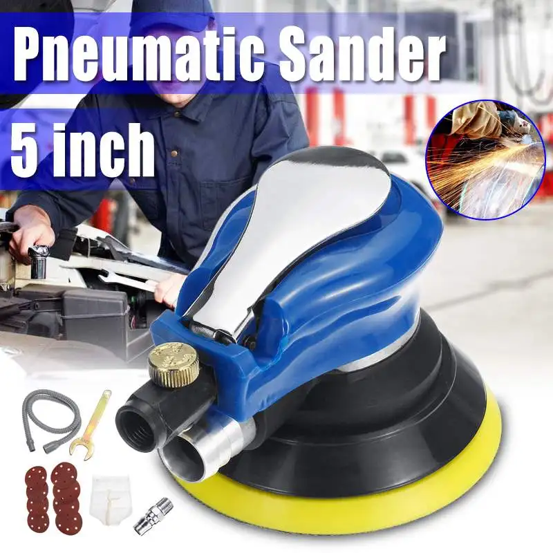 

5 Inch Dual Action Matte Surface Circular Pneumatic Sandpaper Random Orbital Air Sander Polished Grinding Machine Hand Tools