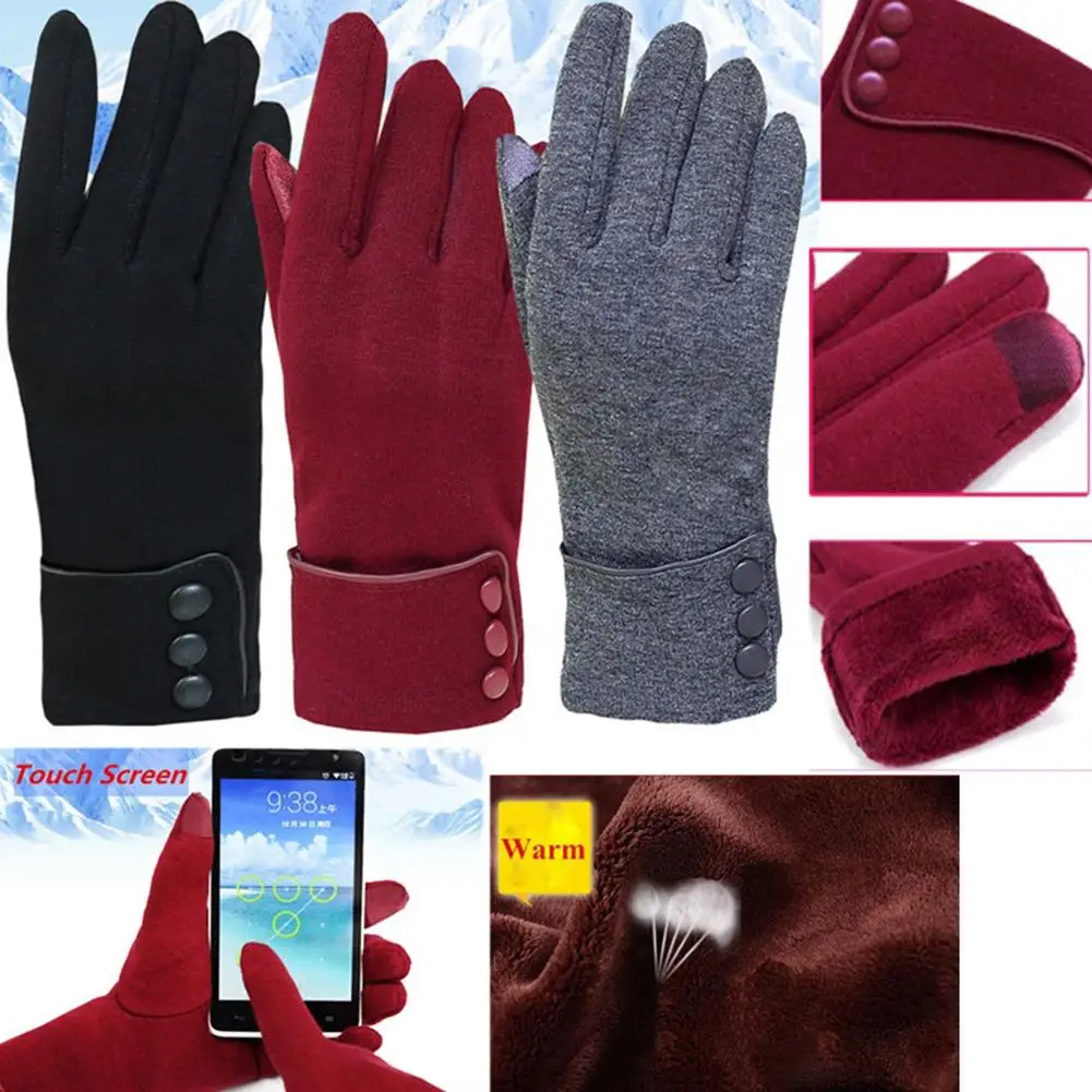 Женские зимние спортивные теплые перчатки с сенсорным экраном, женские перчатки для мобильного телефона, женские зимние теплые перчатки