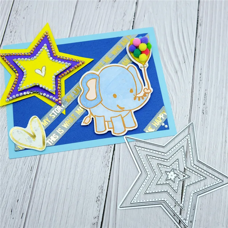 New Metal Cutting Dies Star Frame Die for DIY Scrapbooking Album Invitation Card Making Embossing S - 4000266725424