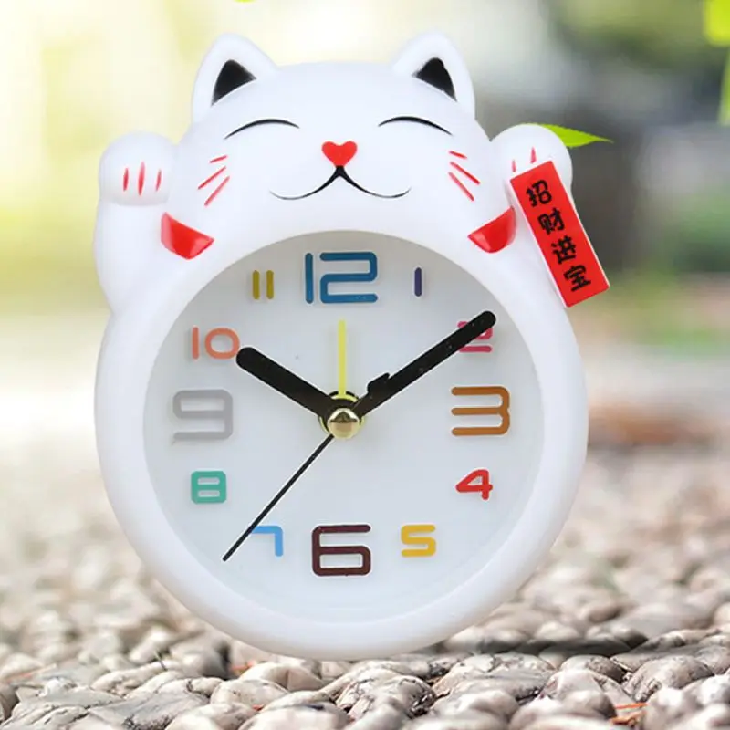 Chinese Lucky Cat Clock Feng Shui Figure Clock Lucky Cat Alarm