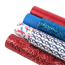 6 шт., 20*34 см, однотонный блестящий комплект из синтетической кожи с принтом рака груди, материалы для ручных поделок для ручной работы, 1Yc8041