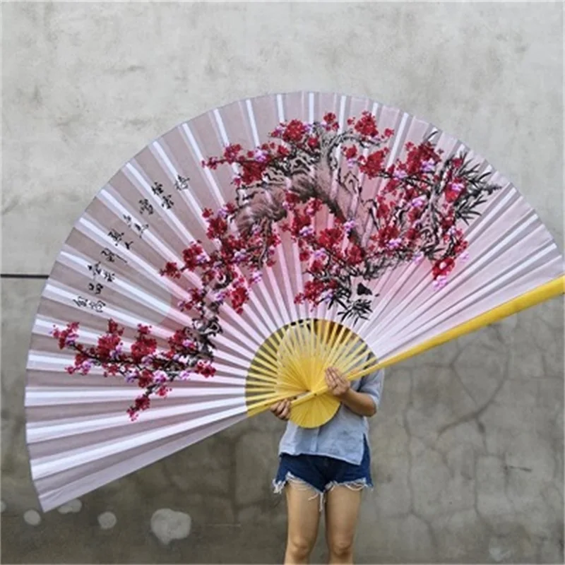 Ручной работы подвесной вентилятор декоративный вентилятор китайский стиль ремесло шелковая ткань вентилятор большой складной вентилятор гостиная 3