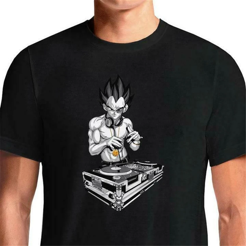 Вечерние футболки Dj Vegeta Dragon Balls Edm Chilling смешная черная футболка с изображением Сон