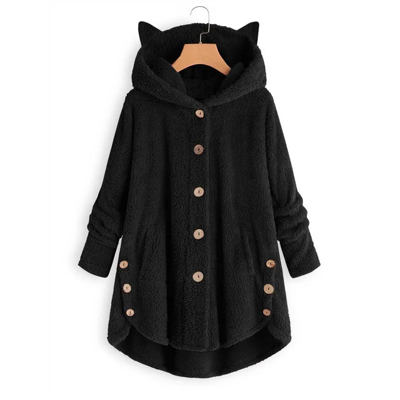 JAYCOSIN, индивидуальное цветное пальто, Женское пальто на пуговицах, однотонный пуловер с капюшоном, свободный свитер, блузка размера плюс, Прямая поставка#1124