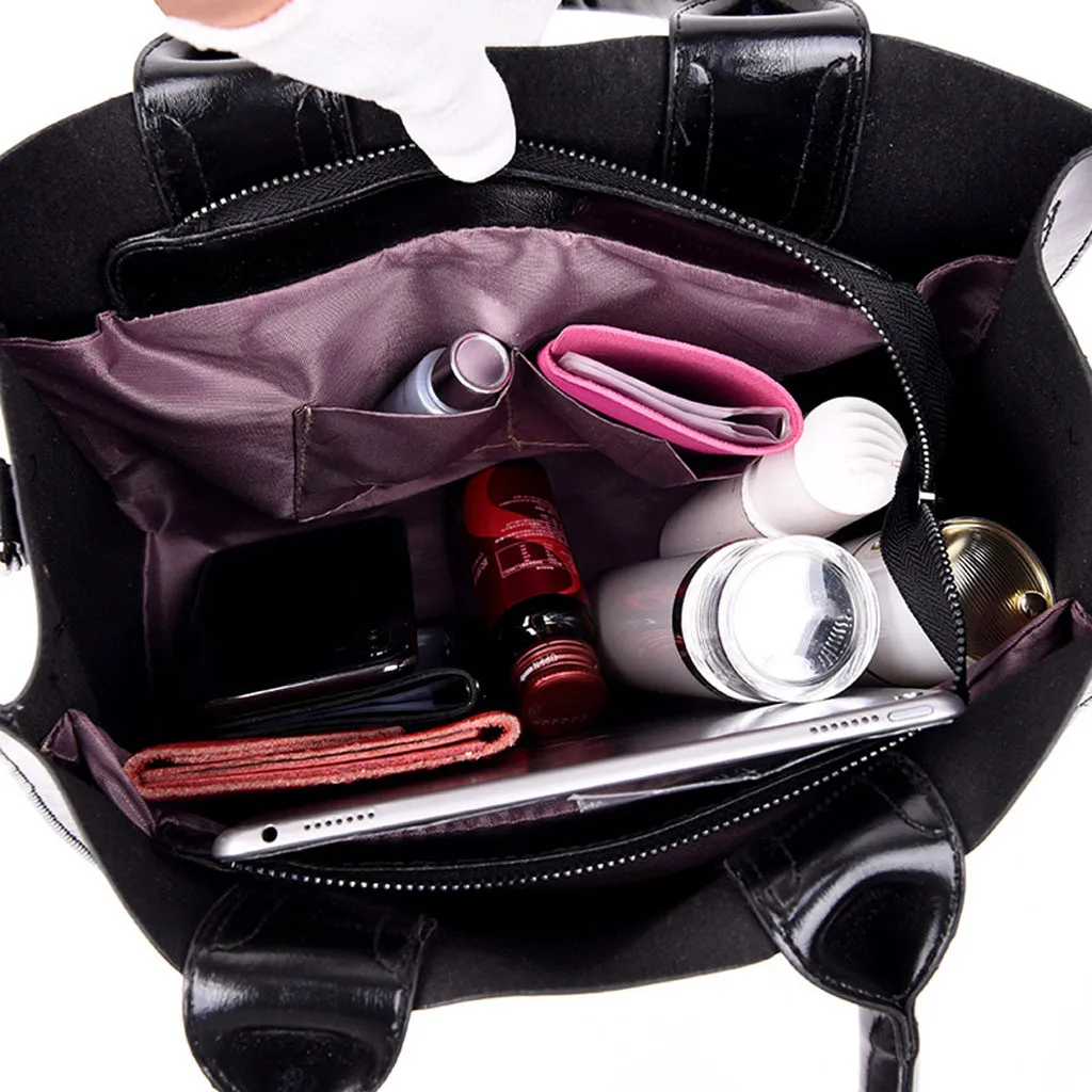 Женский роскошный комплект из 3 предметов, кожаные сумки на плечо для отдыха, модная сумка, сумка-мессенджер, женские одноцветные сумки из трех частей# T2