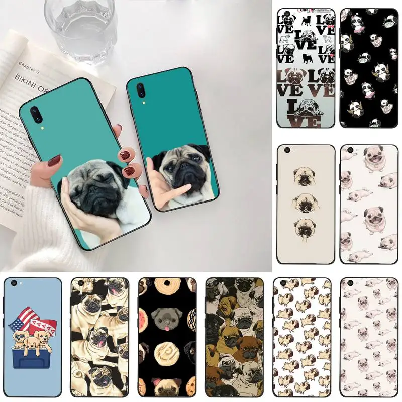 YJZFDYRM милые животные Мопсы собака Оболочка Чехол для телефона Vivo Y91c Y17 Y51 Y67 Y55 Y93 Y81S