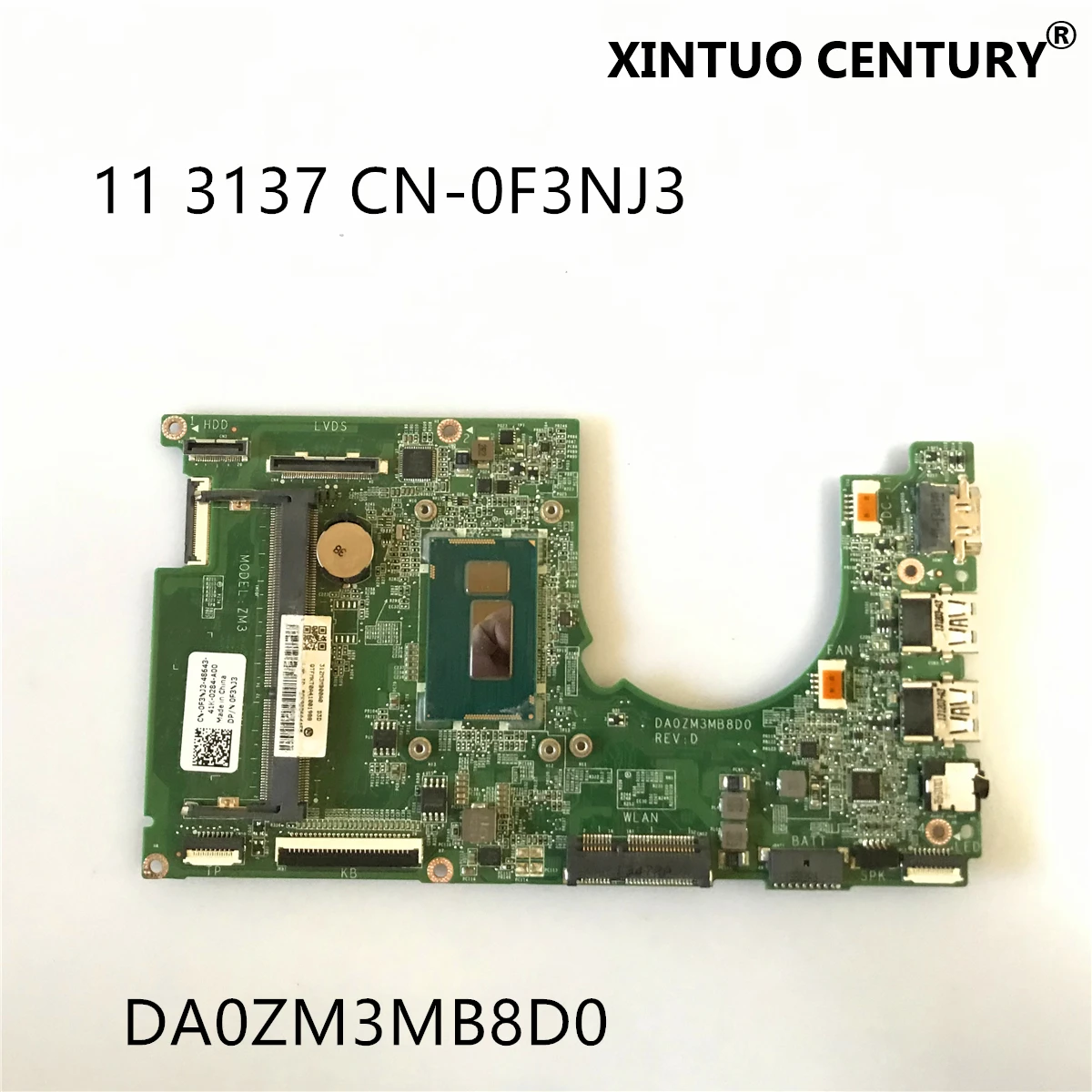 DA0ZM3MB8D0 CN-0F3NJ3 для Inspiron 11 3137 системная материнская плата ноутбука с двухъядерным