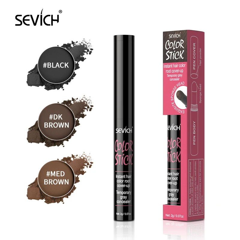 Sevich 3 Colors Hair Root Shadow Powder Pen Waterproof Hair Shadow Trimming Hairline Edge Control  Hair Root cover-up stick 20pcs color glue stick flash high viscosity hot melt adhesive scallion powder 7mm 11mm universal manual diy production