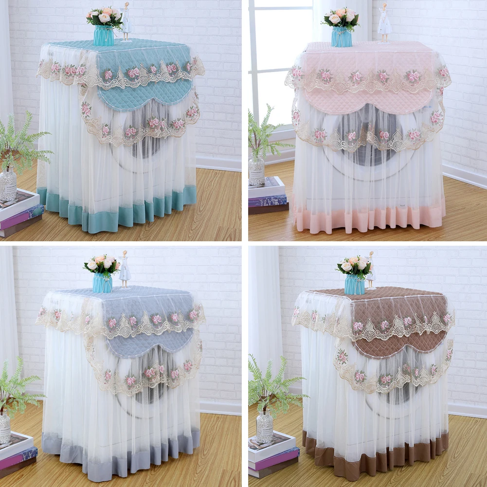 

60*60*85cm Lace Dust proof Protector Floral style Home Decor Washing Machine Cover 4 colors Washable bathroom Decoration gift