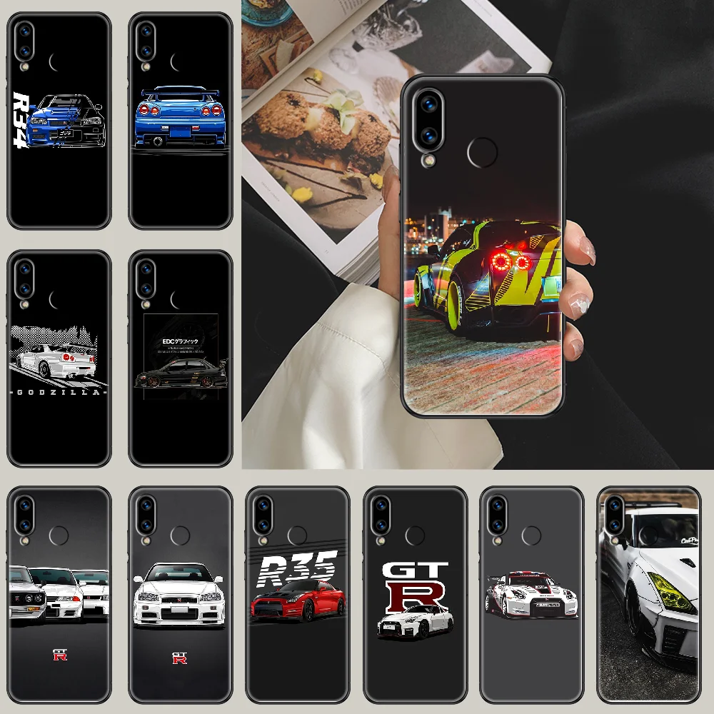 Автомобильный чехол для телефона GTR Huawei Honor 6 7 8 9 10 10i 20 A C X Lite Pro Play черный