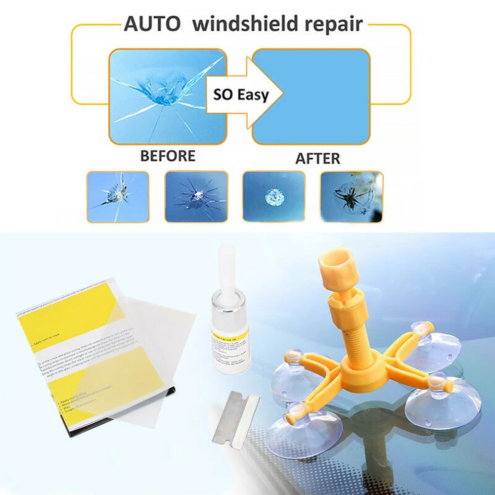 Windscreen Windshield Repair Tool Set DIY Car Kit Wind Glass Chip Crack Repair New