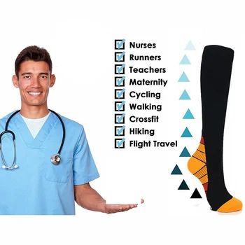 

0Unisex Compression Socks Fit Sports Compression Socks For Anti Fatigue Pain Relief Knee High Sockings For Men Women New