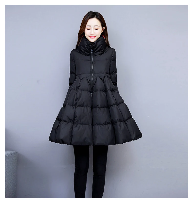 Winter Women Jacket Parka New Korean Zipper Cloak Down Cotton Jacket Long Outwear Fashion Warm Ladies Overcoat Padded Coat