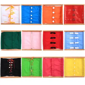 

Kuulee Kids Wooden Montessori Toys Toddler Practical Life Buttons Dressing Frame for Education Learnning Supplies Tools