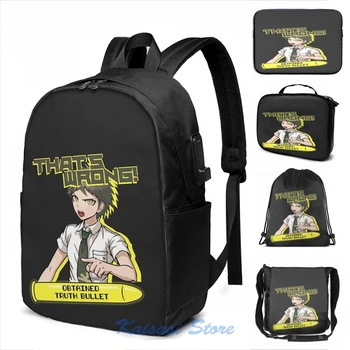 

Funny Graphic print Hajime Hinata - That's Wrong USB Charge Backpack men School bags Women bag Travel laptop bag