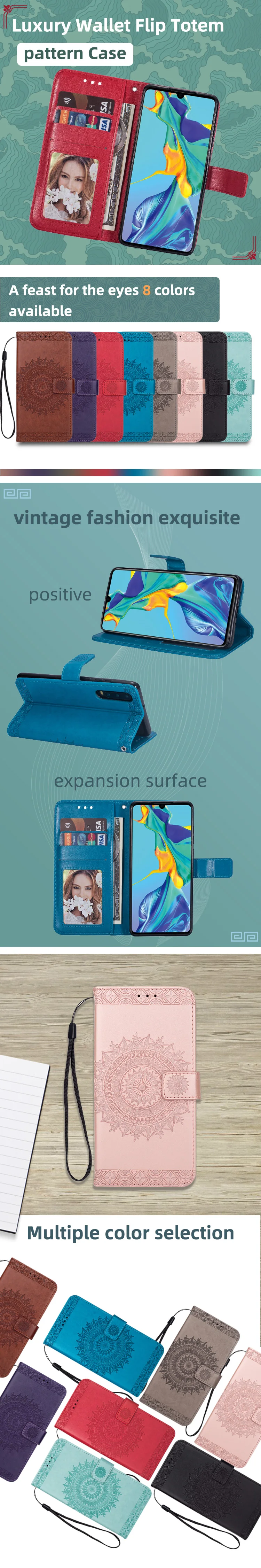 Чехол для Apple iPhone 11 Pro Max X XR XS MAX 8 7 6 6S Plus 5 5S SE Роскошный кожаный чехол-книжка с тотемным узором