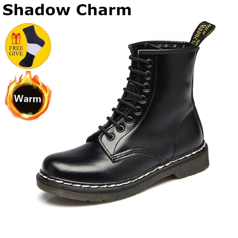 

Boots Women Lace-up Leather Boots Keep Warm Snow Boot Winter Spring women's shoes man Genuine Leather Casual Female Ankle Boots