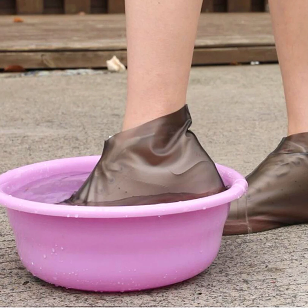 Fashion Shoes Cover Waterproof Reusable Rain Shoes Covers Rubber Slip-resistant Rain Boot Overshoes Men Women Shoes Accessories