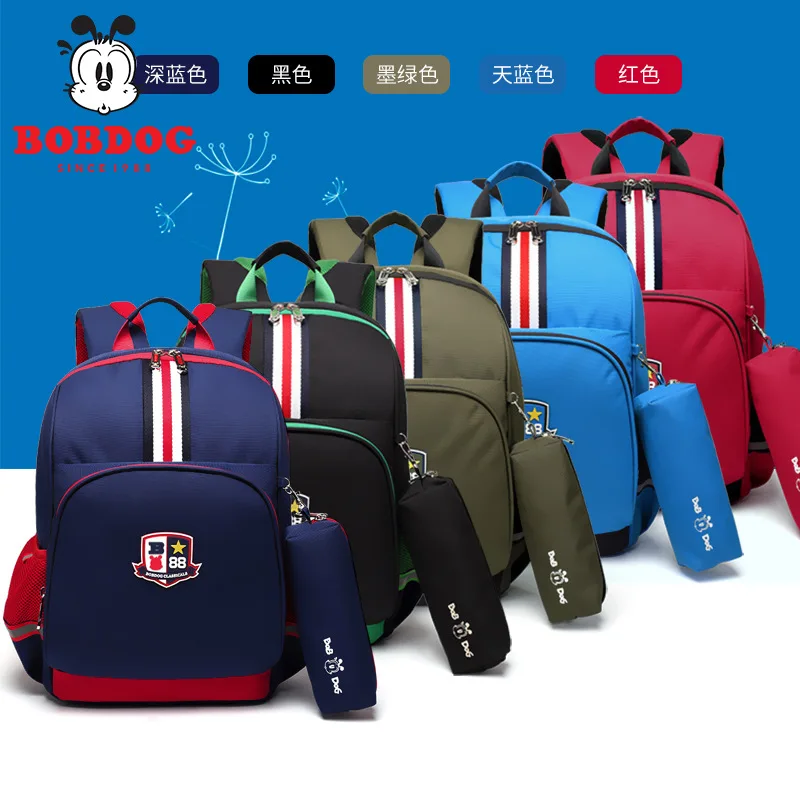 

Bobdog Schoolbag for Elementary School Students 6-12-Year-Old Men And Women Children 1-3-4-6 Grade BOY'S Children Burden Relievi