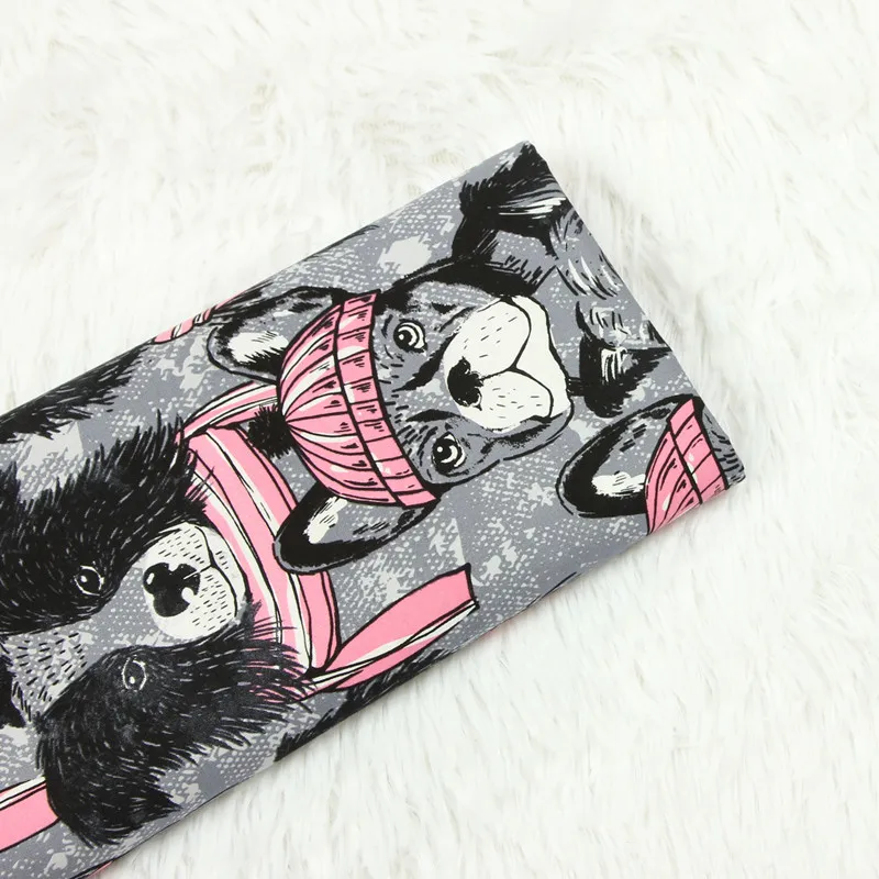 Светильник серый чистый хлопок простая ткань с принтом милой собаки для шитья