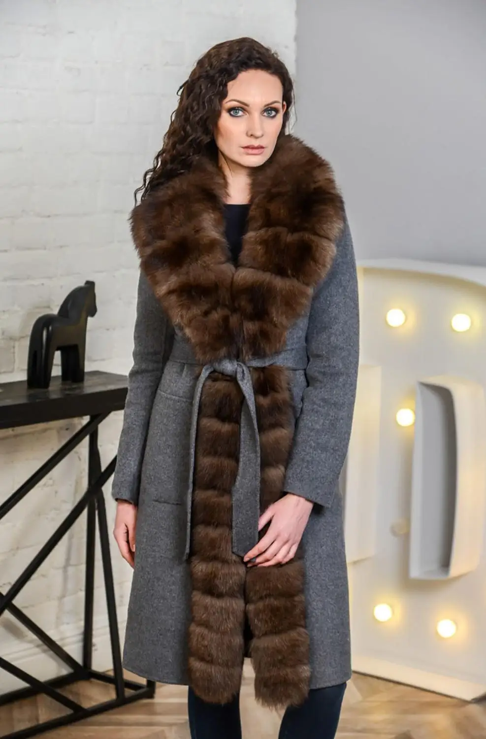 YZ. FURTURE, новинка зимы, Женское пальто с лисьим мехом, Осенняя мода, женское теплое пальто, Длинная женская Европейская модная куртка из натурального меха, Outwe - Цвет: As picture