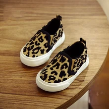 

2021 fashion leopard print children's shoes spring new low-top casual shoes sports shoes soft bottom non-slip canvas TX26