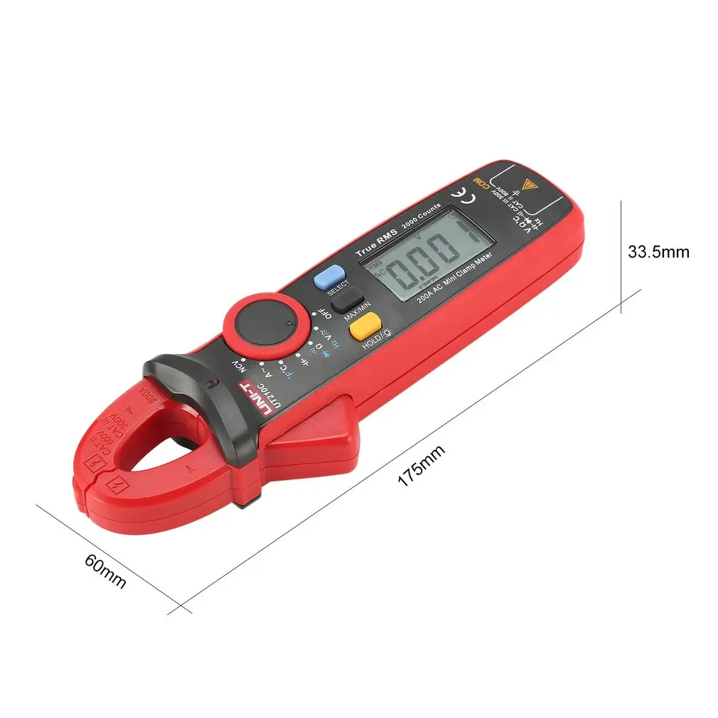 UNI-T мини True RMS цифровой ручной мультиметр-зажим Volmeter Авто диапазон DC/AC напряжение температура NCV UT210C 210D 210E