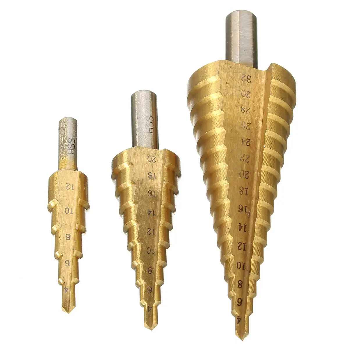 4-12/20/32mm HSS Drill Bit Steel Step Cone Titanium Coated Set Hole Cutter Taper Metric Cone Drill Mini Drill Accessories