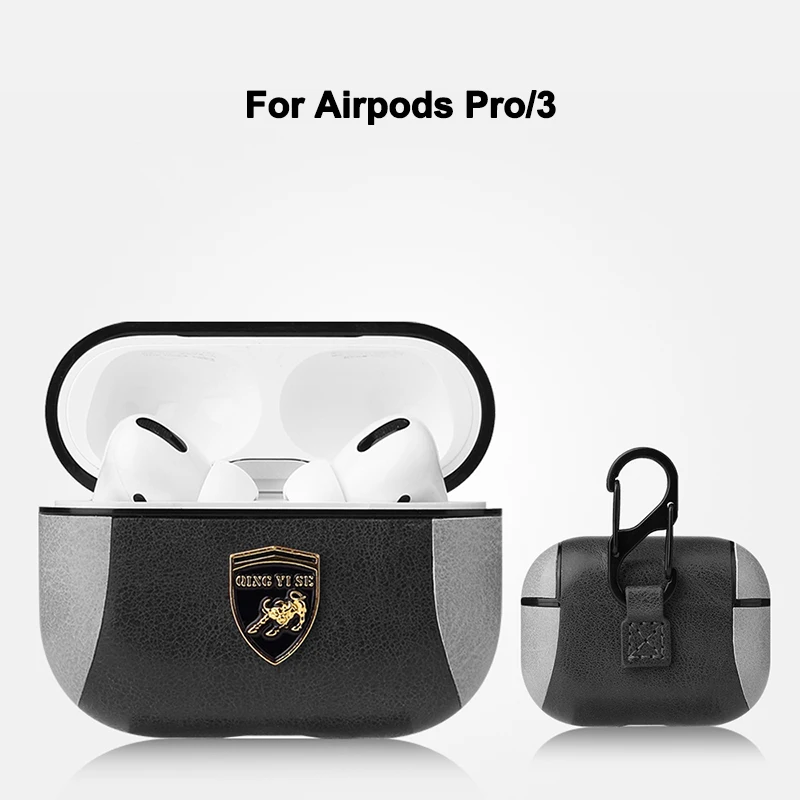 Роскошный кожаный чехол для Apple Airpods Pro противоударный чехол для Airpods Pro 3 2 1 чехол для Apple Air pods 3 Pro защитный чехол - Цвет: Grey airpods 3