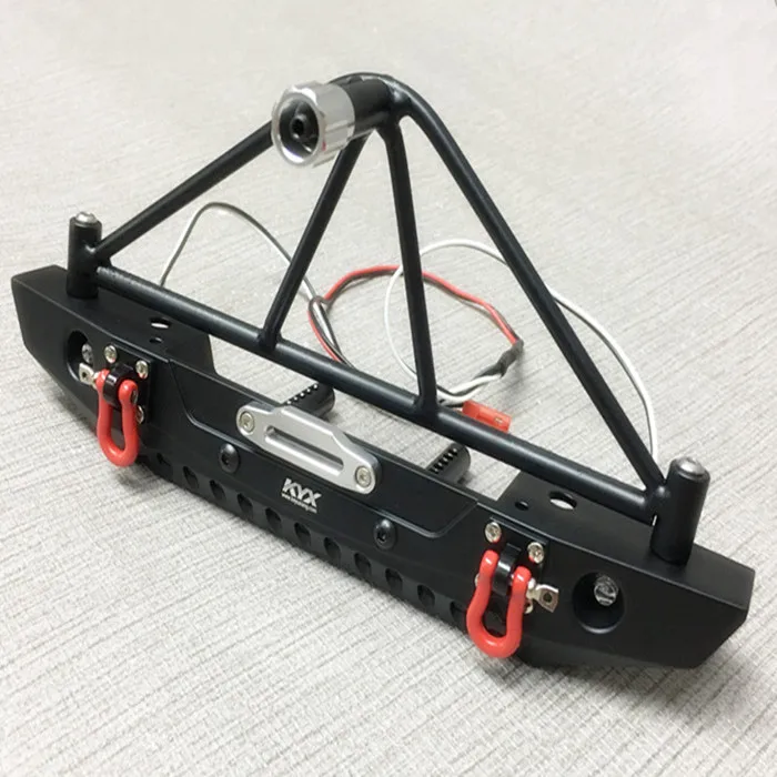

KYX Racing Alloy Rear Bumper w/Spare Tire Rack Upgrades Parts Accessories for 1/10 RC Crawler Car Axial SCX10