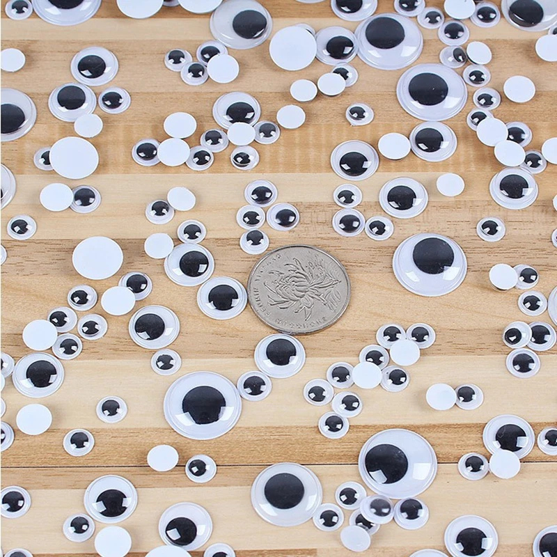 200 шт Самоклеющиеся Googly бегающие глазки для DIY скрапбукинга рукоделия проекты(черный и МУЛЬТИЦВЕТ) Аксессуары для кукол глаза ручной работы