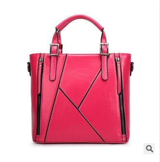 Женские сумки из натуральной кожи оптом новая сумка с декоративной отделкой Диагональная Сумка на одно плечо сумка на выход взрыв - Цвет: Ярко-розовый