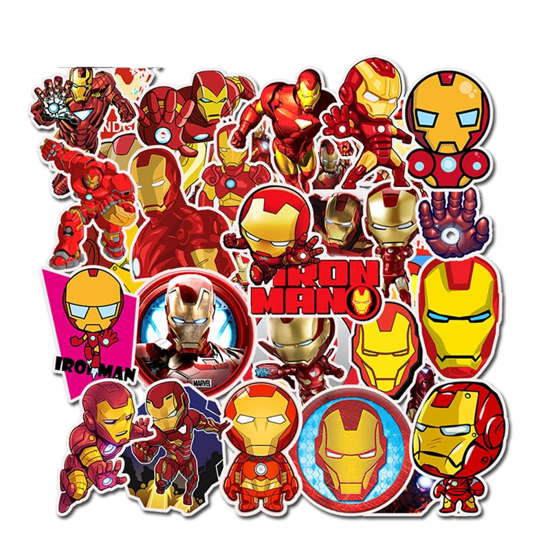 

35Pcs/pack Iron Man Graffiti Stickers Marvel for Laptop Mouse Motorcycle Skateboard Guitar Luggage Cute Style Stickers