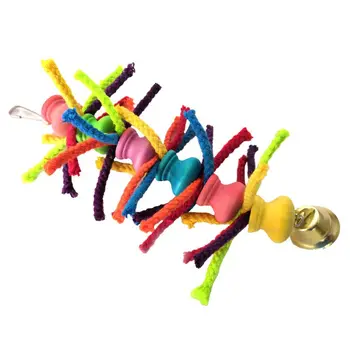 

3 Pack Bird Parrot Toys Set Hanging Bell Pet Bird Cage Hammock Swing LX9C