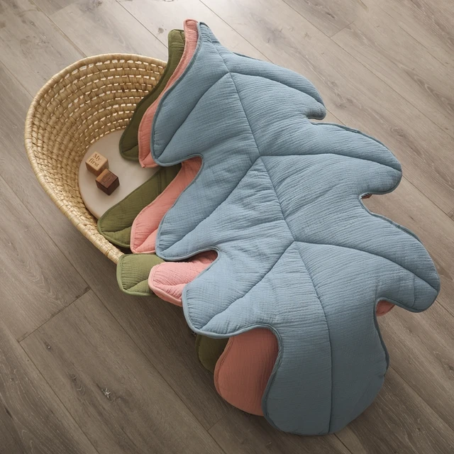 Baby Cotton Crawling Play Mat Turtle Leaf Shape Carpet Blanket  Foldable Children's Room Baby Activity Rug Game Pad Room Decor 6