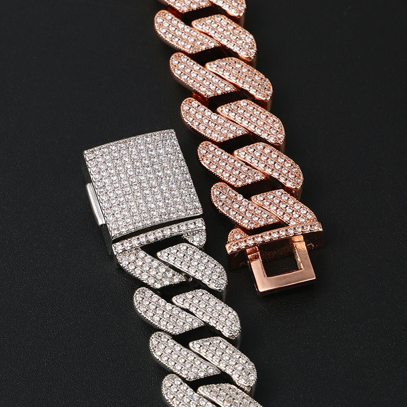 Высокое качество Bling Iced Out мужской Рэппер Браслет Полный Стразы Iced Out Pave мужской браслет кубинская звеньевая цепочка хип-хоп ювелирные изделия