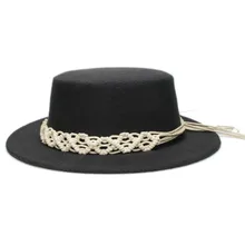 Вязаная лента в стиле ретро бежевого цвета для родителей и детей, унисекс, Детская шерстяная мягкая фетровая шляпа с широкими полями, свиной пирог, свиной пирог, котелок, Круглый топ, Кепка(57 см/54 см