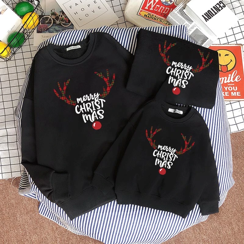 Mvupp Camisetas Con Estampado De Dibujos Animados De Feliz Navidad Para Papa Hijo Madre E Hija Camisas De Chandal Para Mama Y Papa Ropa Negra Para Bebes Trajes Iguales De Familia Aliexpress