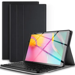 Adequado para galaxy tab um 10.1 2019 teclado capa t510 t515 t517 fino escudo com destacável teclado sem fio magnético preto