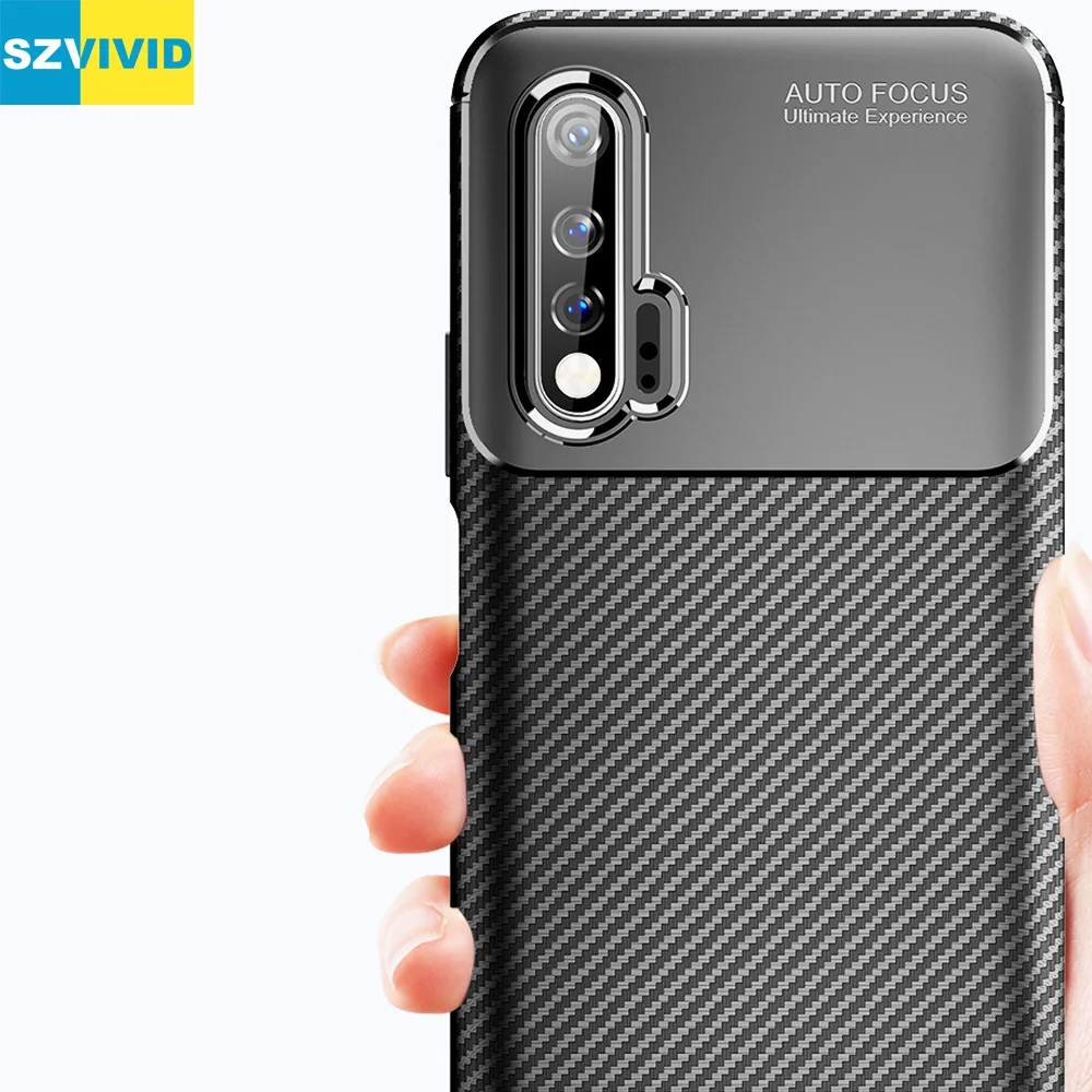 Чехол из углеродного волокна для huawei Nova 6 SE TPU силиконовый защитный чехол