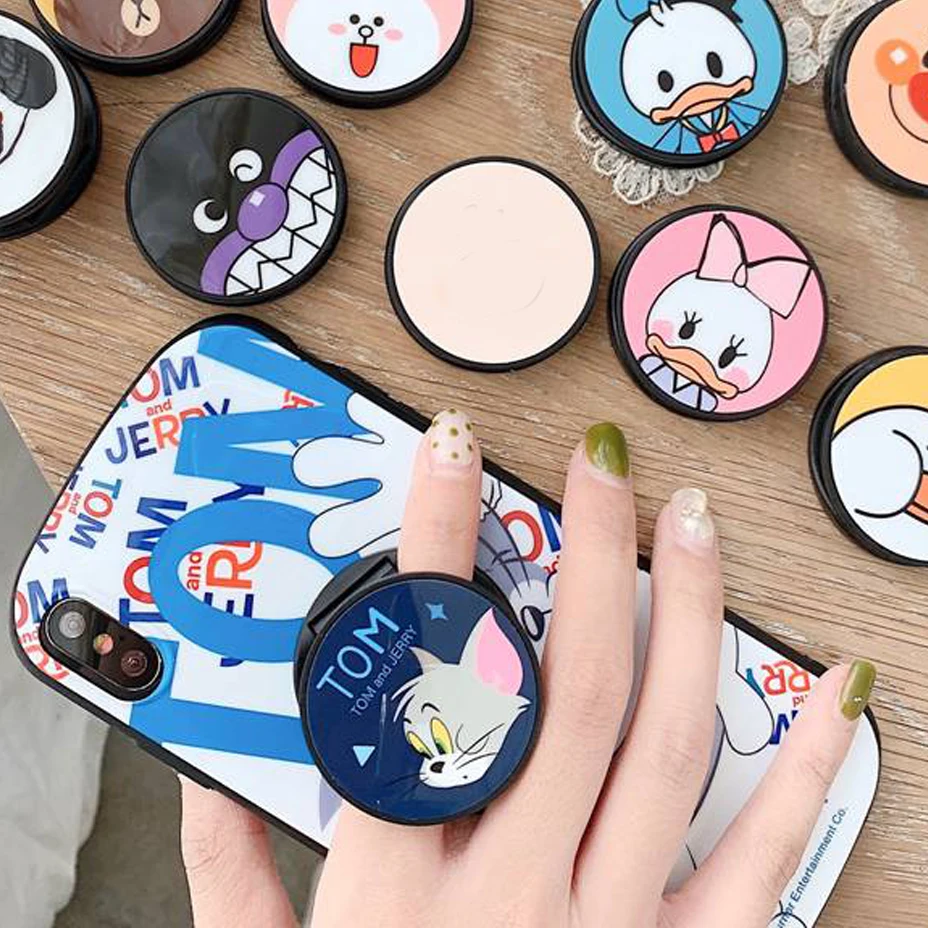 Grip Kichstand Cute Cartoon Folding stand For Mobile phone Holder for iPhone X 8 7 6s IPAD for Samsung For Huawei Phone Case