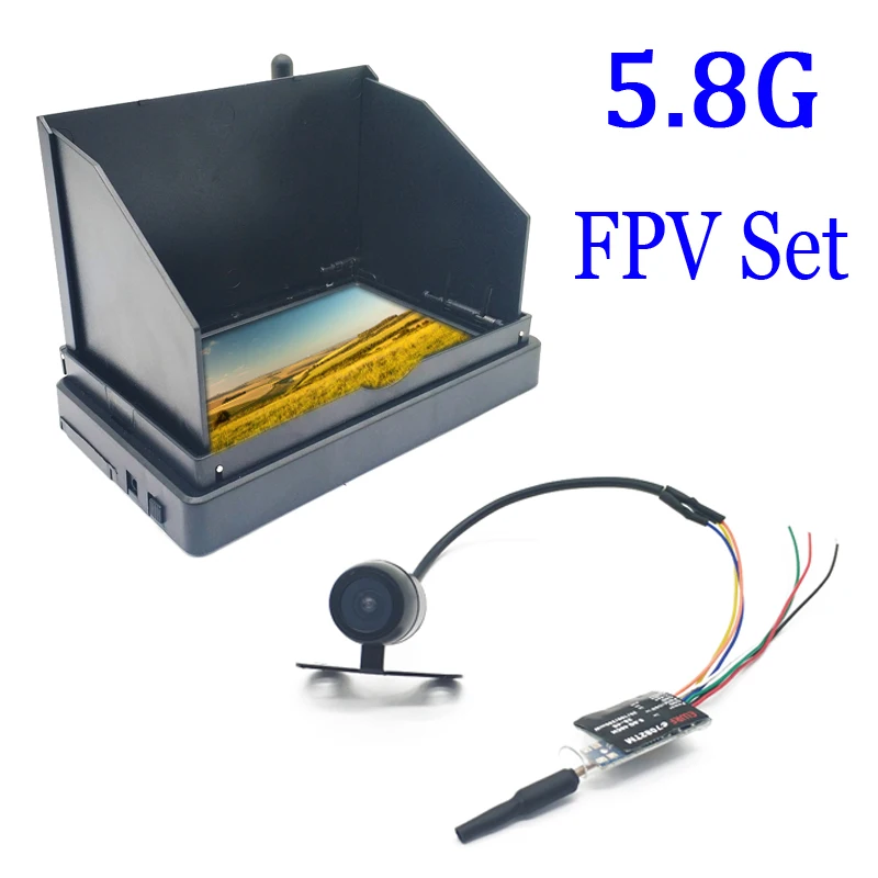 Видеомонитор FPV 5 8 ГГц 48 каналов 4 3 дюйма встроенный аккумулятор передатчик 25/100/200